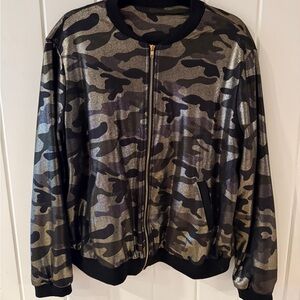 BOGo Shiny metallic Camouflage Bomber Jacket 2xl